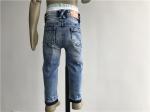 70% Cotton Kids Denim Jeans Medium Mottled Wash Pull On Denim Jeggings For
