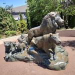 Bronze Roaring Tiger Statue Brass Copper Animals Sculpture Life Size Metal
