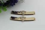 Good quality leather bag accessories frame 62 mm light gold metal corner