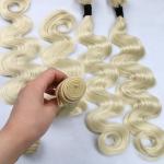 Brazilian virgin human hair White blonde 60 human hair extensions weave weft