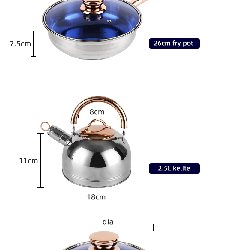 Nonstick Pots Capsule Bottom Glass Lid Round Knob 12 Pcs Stainless Steel Cookware Set Non Stick Cooking Pot Sets