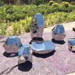 Stainless Steel Sculpture Garden Mirror Polished Geometric Modern Abstract Art