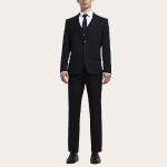 Black 2PCS Mens Tuxedo Suit Jacket And Trousers For Special Occasion Formal Wear