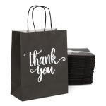 Customized Logo Online Custom Stylish Thank You Kraft Paper Bag for Supermarket