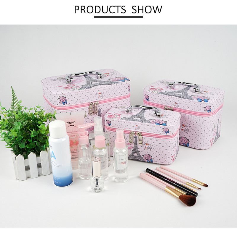 Travel Cosmetic Train Case Organizer With Mirror
