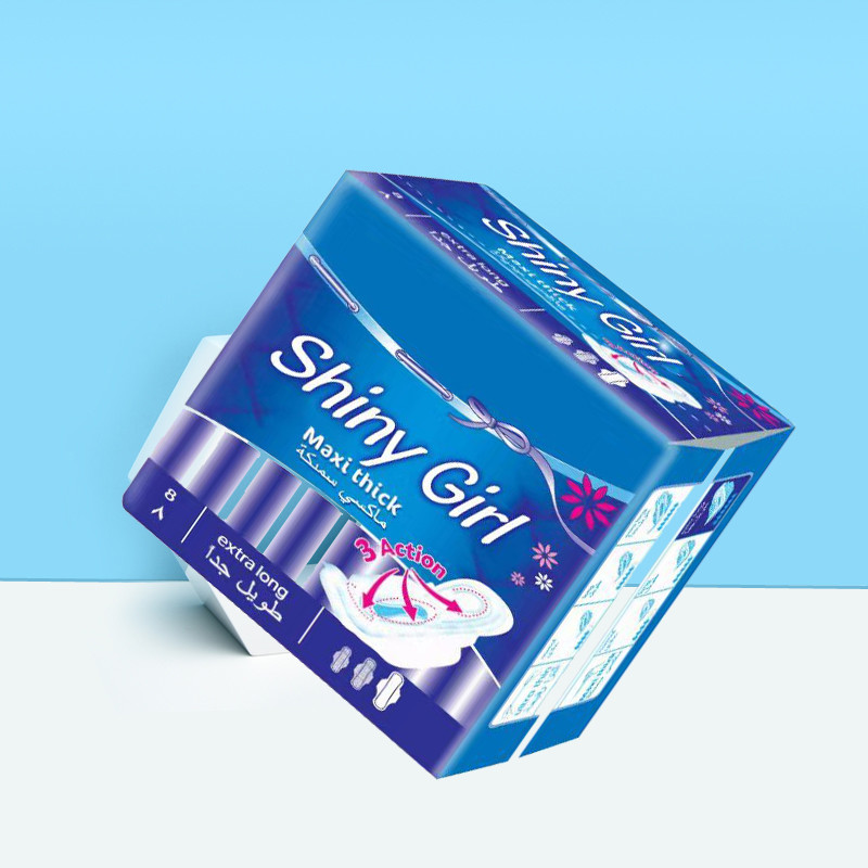 Disposable Sanitary Napkin White With Blue Chip Non Woven For Menstrual Use