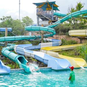 Wholesale Curve Fiberglass Pool Water Slide Water Amusement Park Equipment 500kg Capacity from china suppliers