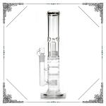 14 Inch Straight Tube Glass Water Pipe Double Honeycomb / Matrix Perc
