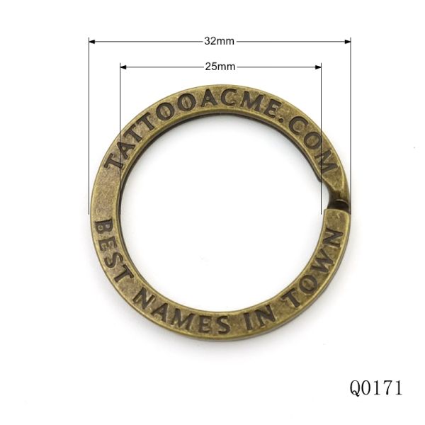 25 mm Antique Brass Split Rings Custom Logo Split Key Chain Ring