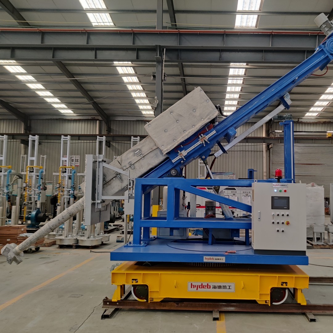 Molten Aluminium Degassing And Fluxing System Beside Furnace Door