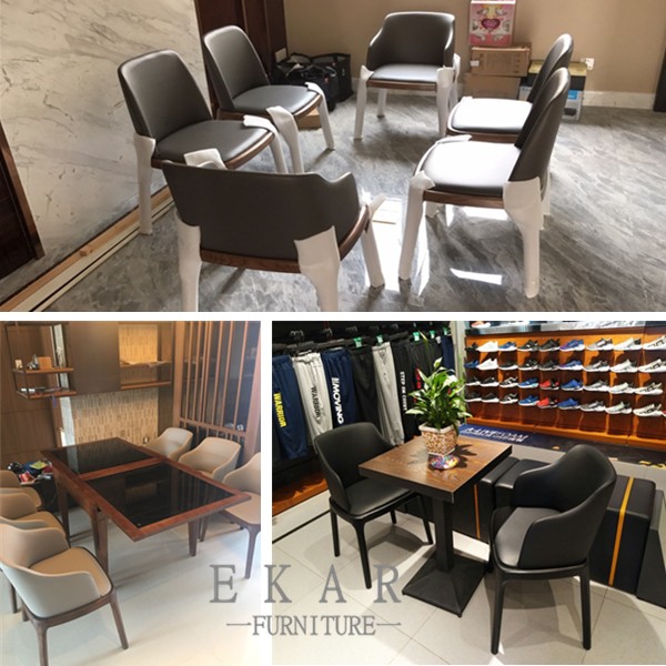 Leather Solid Wood Modern Dining Chair For Restaurant ZZ-ZC02B