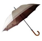 Wooden J Handle Pongee Fabric Compact Golf Umbrella