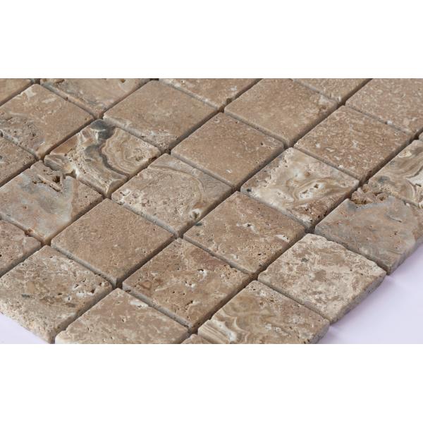 Anti-slip Square Brown 300x300mm Natural Stone Mosaic For Living Room and Bedroom