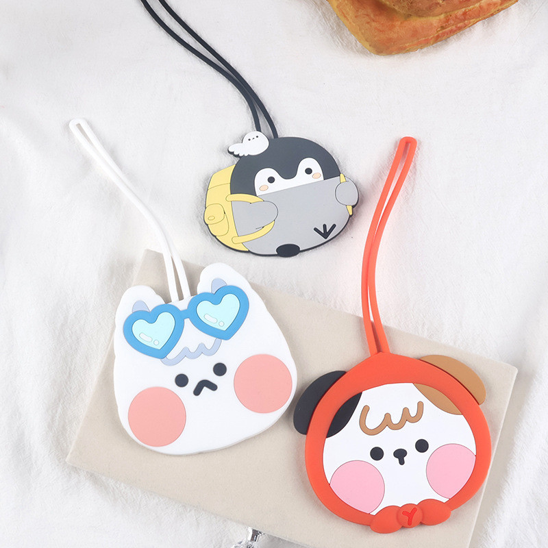 Cartoon Animal Design Silicone Luggage Tags Customized Travel ID Labels Name Card Holders