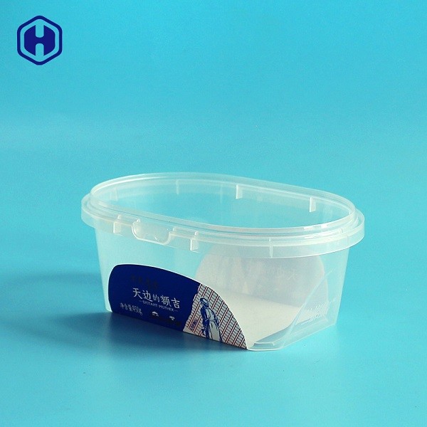 Food Grade Square Plastic Food Containers With Cover Customized Printing
