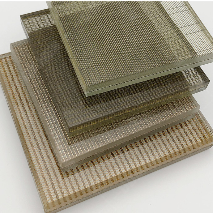 Silver Coated Wires Woven Metal Mesh Textile Sandwich Glass