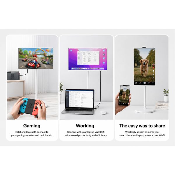 27 Inch LCD TV Standing 1920x1080 Resolution 350cd/m Brightness Wireless Display Smart Capacitive Touch Rechargeable Android