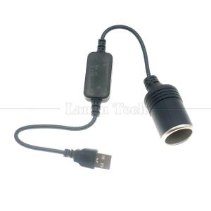 Wholesale Set Up Charger USB A Male 5V to 12V Car Cigarette Lighter Socket Female Converter Cable from china suppliers
