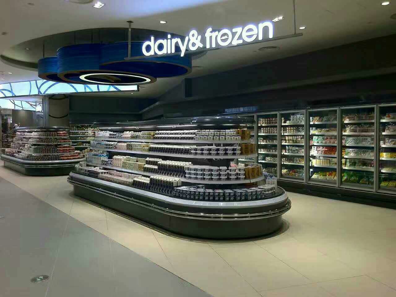 Customized Color Multideck Open Chiller Supermarket Showcase Air Cooler Type