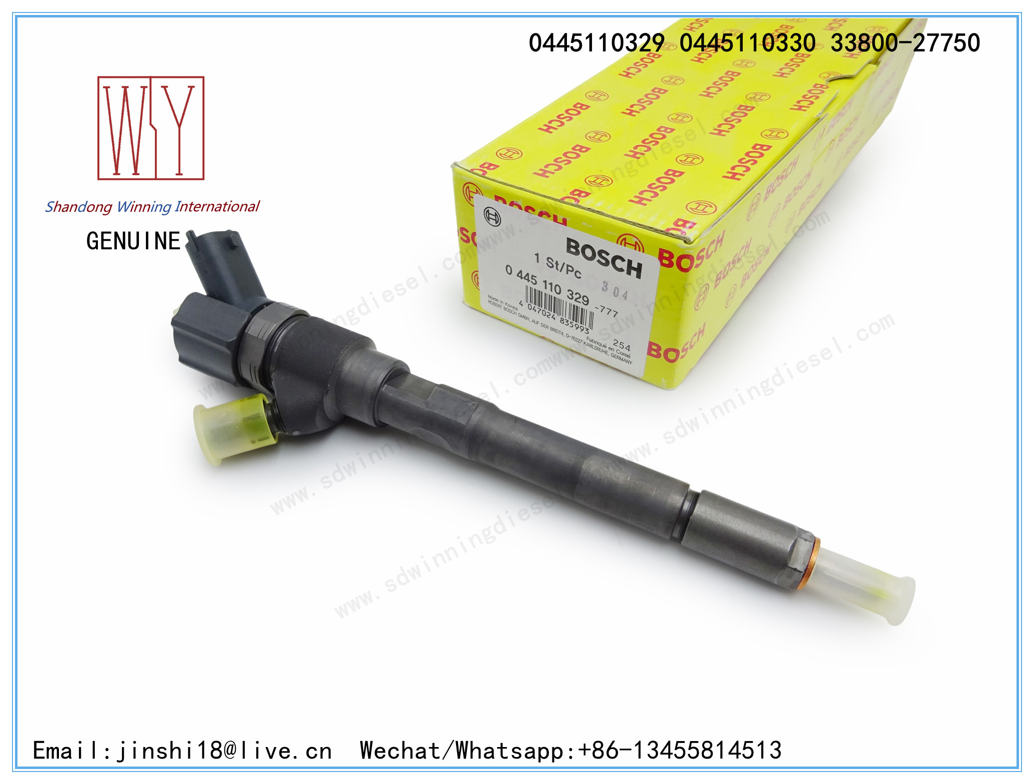 BOSCH GENUINE AND BRAND NEW DIESEL FUEL INJECTOR 0445110329 0445110330 33800-27750 FOR HYUNDAI SANTA FE D-ENGINE,VGT 2.2