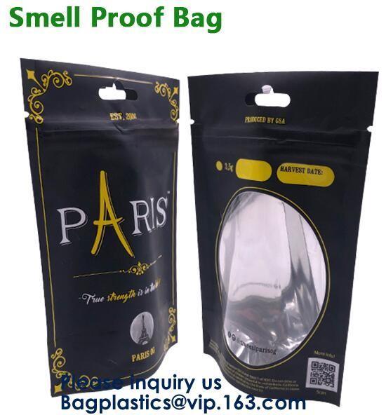 Custom Label Printed 0.5g 1g 2g Black Matte Smell Proof Aluminum Foil k Zipper Bag Smell Proof Bag Child Proof Myl