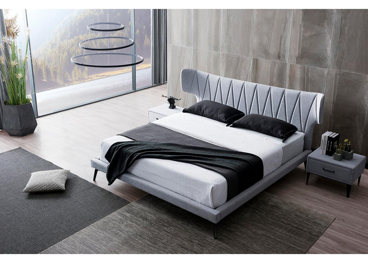 Individual Double Velvet Fabric Bed / Crushed Velvet Storage Bed