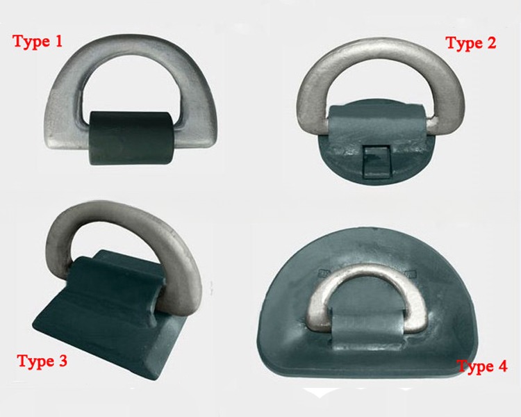 DNV GL Certified Galvanized Heavy Duty 50 Ton Container Lashing Forged D Ring with Clamp M.B.L 500KN