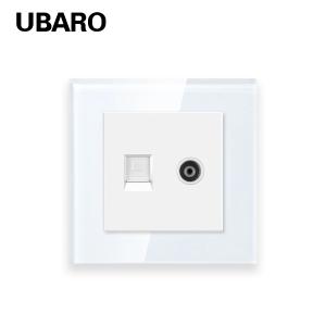 Wholesale White Black Gray RJ45TV Dual Light Socket Accessories Tempered Glass Panel from china suppliers
