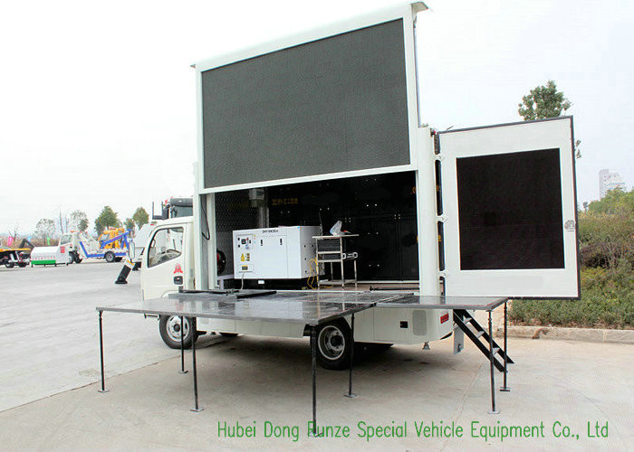 Moving LED Display Advertising Truck With Stage Lifting System For Outdoor Showing