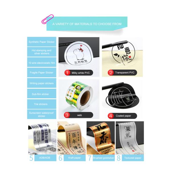 Print Circle Transparent Rose Gold Sticker LOGO Label custom printed logo Stickers