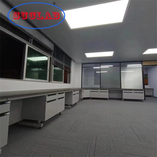 Chemistry Lab Workbenches Chemical Resistant Laminate Surface Steel Frame Fire