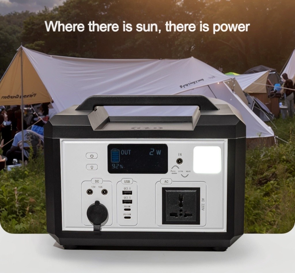 High Efficiency 220V/110V AC Rechargeable Lifepo4 Portable Power Pack With Wireless Charging For Off Grid Solar System