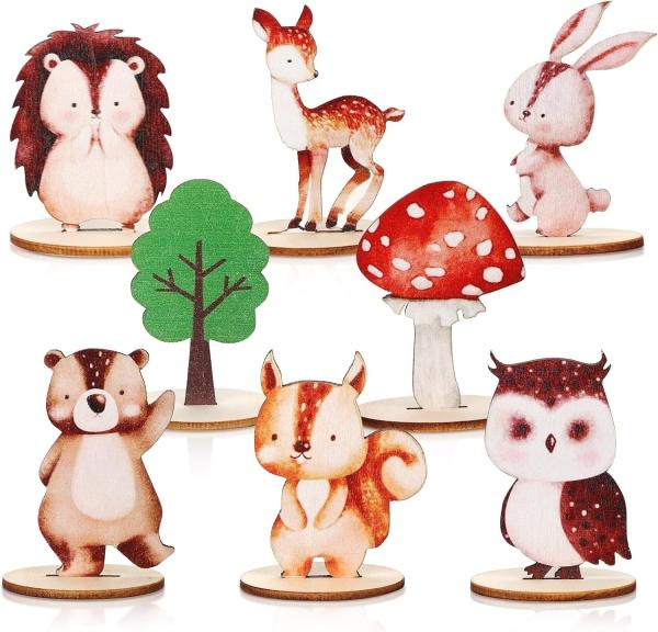 Creative Cartoon Animal Squirrel Rabbit Custom Animals Wooden Desktop Decoration