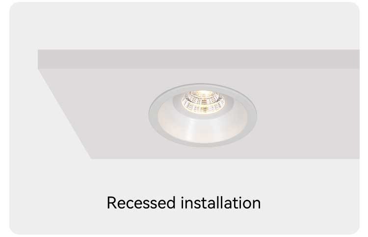 Commercial Lighting Recessed Spotlight With Deep Anti-Glare Design