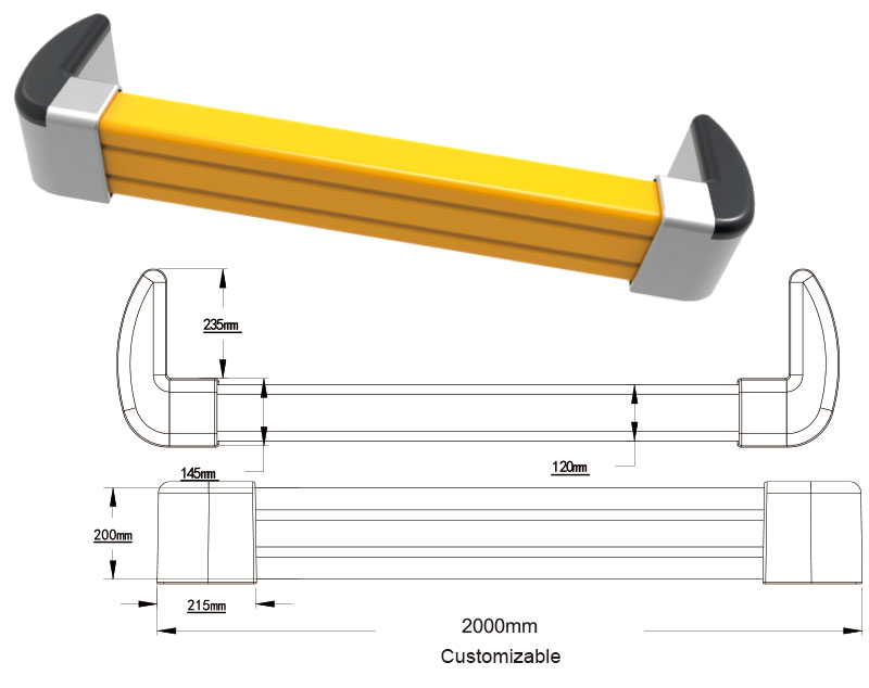 Flexible Pedestrian Barrier  Anti-Collision Guardrails Warehouse Safety Barrier Traffic Guardrails