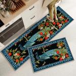 Plant Flower Printing Kitchen Floor Mats Non Slip 40*60mm Rectangle