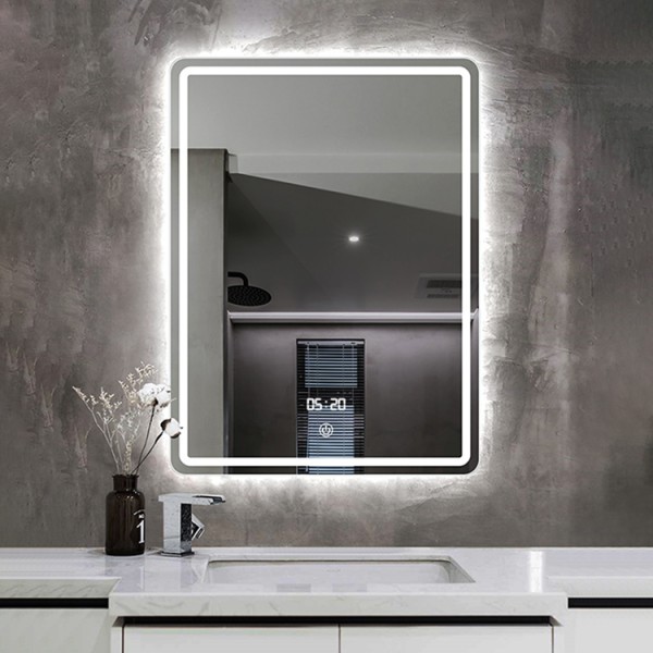Optional Horizontal Or Vertical Wall Mount Bathroom Illuminated Mirror With Led Light