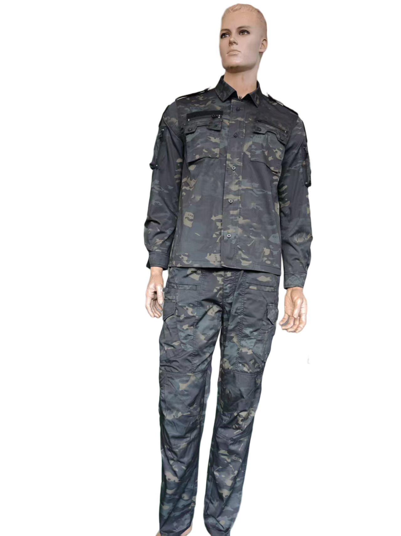 Night Pattern Camo Tactical Training Suit With Plush Waterproof Breathable Military Clothing