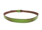 Fashionable Green Leather Belt For Women With Pin Buckle 90-110cm