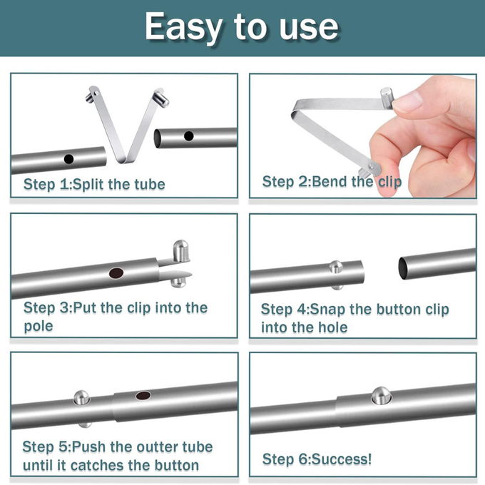 65Mn Steel Double Button Spring Clips Bulk Customized Packaging