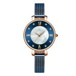 Women'S 33mm Alloy Case Watch Stainless Steel Mesh Belt OEM Quartz Royal Blue