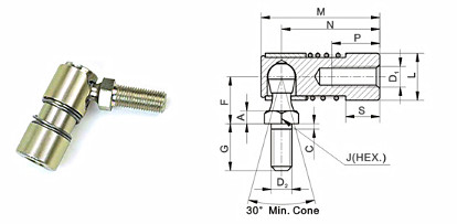 High Performance Quick Disconnect Ball Joint Assemblies For Control Cables