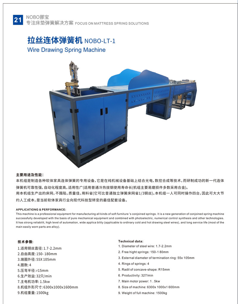 NOBO Wire Drawing Mattress Spring Machine High Speed