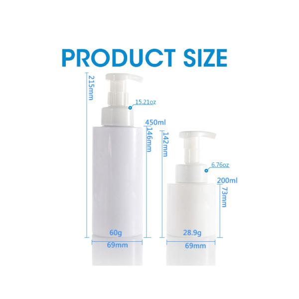 450ml Flat Shoulder Round Foam Pump Bottle Soap Dispenser