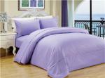 Sateen Stripe Duvet Cover Polyester Cotton Bedding Set 4pcs Solid Color
