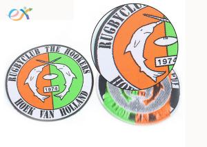 Wholesale Bulk Design Round Woven Label Patch Custom Made Club Name Logo In Clothing from china suppliers