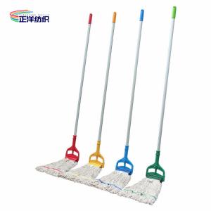 China Polyester Cotton String Mop 450Grams Aluminum Handle Heavy Duty Industrial Wet Floor on sale