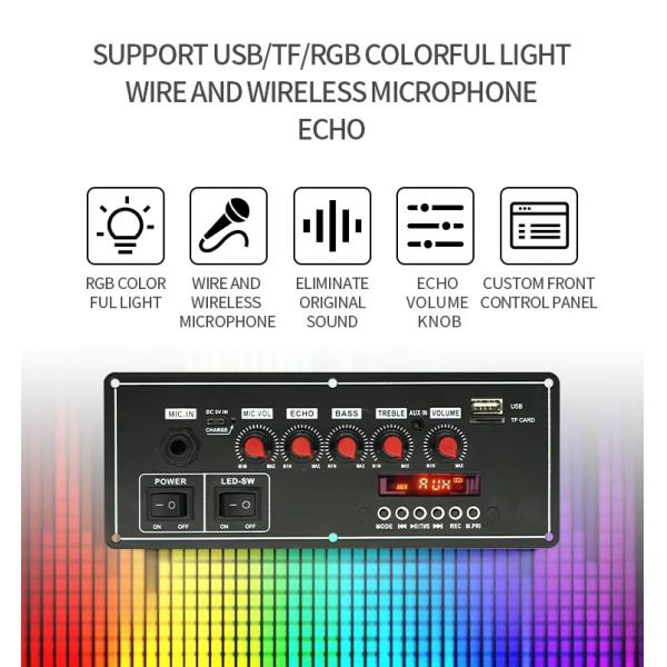2x20W Voice Recorder 7.4V Battery Bluetooth Amplifier Board with Audio Decoder for Trolley Speakers