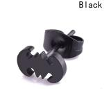 Punk Silver Gold Black Stainless Steel Batman Stud Earrings Cute Brincos Barbell