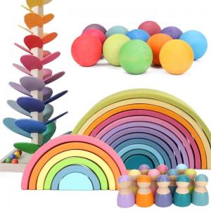 Wholesale Montessori Wave Forest Stacker Tower Rainbow Toy Stacker from china suppliers